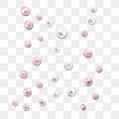 pink and white pearls are scattered on a transparent background, hd png clipart