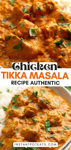 chicken tikka masala recipe with rice and cilantro