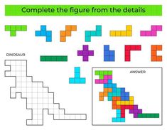 a crossword puzzle with the words complete and missing pieces in each piece, which are colored