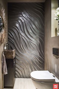 Luxurious bathroom in glamour villa Interior Landscape Design, Pool House Bathroom, Bathroom Outside, Interior Landscape, Wall Toilet, Wall Texture Design, Powder Room Design, Texture Wall, Small Toilet