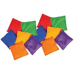 six different colored napkins on top of each other