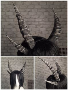 These horns are made from papier-mache with an acrylic finish. They are very light and comfortable to use. The horns have a natural texture. It will perfectly complement your image for Halloween, cosplay or a photo shoot. You won't even feel them on your head! You can paint it in any color - if there is no desired color, choose a Custom one and write to me. Attention. 100% handmade so may vary slightly in head fit or shade. Don`t wet, but can be cleaned with a damp cloth. Dragon Horns Headband, Goat Horns Cosplay, Witch With Horns, Demon Horns Cosplay, Image For Halloween, Horn Costume, Demon Cosplay, Diy Horns