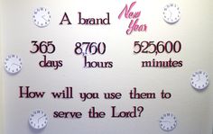 a white wall with clocks on it and the words how will you use them to serve the lord?