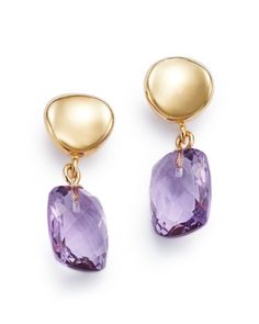 Bloomingdale's Fine Collection Amethyst Drop Earrings in 14K Yellow Gold Earring Inspo, Colored Gemstones, Purple Earrings, Yellow Gold Jewelry, Amethyst Jewelry, Amethyst Earrings, Purple Gold, Gemstone Colors, Gemstone Earrings