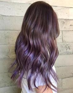 Subtle Purple Balayage, Blond Rose, Purple Balayage, Balayage Ideas, Purple Ombre Hair, Purple Highlights, Balayage Hair Dark, Lavender Hair, Brunette Balayage Hair