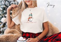 This adorable, funny Christmas tee shirt is sure to draw compliments at your next Christmas Party or keep you warm and cozy during a Christmas movie marathon.  + FIT AND SIZING Our shirts are unisex sizing, making them comfortable and flattering for men and women. They may run a little large for the ladies. Please refer to the sizing chart to find your perfect fit. For a regular fit please order your normal size. Size up for an oversized style or down for a more fitted look. If you are looking f Frosty The Snowman Tshirt, Snowman Tshirt, Winter Tees, Snowman Shirt, Cute Christmas Shirt, Christmas Tee Shirts, Frosty The Snowman, Cute Christmas Shirts, Tshirt Women