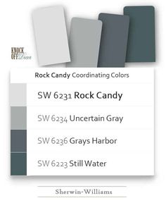 the color scheme for rock candy is white, gray, and grey with black accents