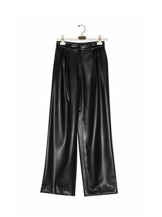 Loose fit vegan leather trousers with low waist, double pleated waistband and belt loops. Made from high quality PU. Fabric contains natural stretch. Model is in MINUSEY S. ✔️ Free worldwide express shipping over $100✔️ Loved by 6,500+ customers✔️ Limited edition collections, maximum style⠀⠀⠀⠀⠀⠀⠀⠀⠀Stay ahead of the trend with can’t-find-anywhere-else staples. Your closet will thank you 💕* MINUSEY S = EU 34, US 2* MINUSEY M = EU 36, US 4* 100% PU Leather* Hand wash cold or professional clean* Made in Korea - Model Height: 169cm/5'6" (US2, EU34) Evening Wide Leg Leather Pants, High Waist Leather Bottoms For Evening, Sleek Leather Straight Pants With Belt Loops, Sleek Straight Leather Pants With Belt Loops, High Waist Faux Leather Wide Leg Pants, High Waist Faux Leather Evening Pants, High Waist Faux Leather Pants For Evening, Wide Leg Leather Bottoms For Evening, Sleek High Waist Leather Pants With Belt Loops