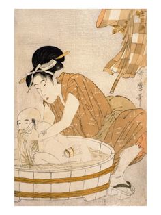 The Bath, Edo Period Art Chinois, Art Asiatique, Art Japonais, Edo Period, Japanese Woodblock Printing, Ukiyo E, Grand Palais, Japanese Painting, Maneki Neko