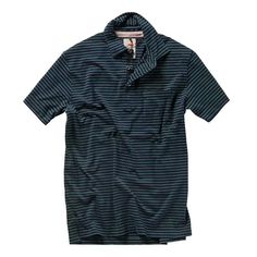 Relwen Jersey Stripe Polo - Navy w/ Green | Polo Shirts | Huckberry Sporty Striped Polo Shirt With Signature Stripes, Casual Three Stripes Polo Shirt For Golf, Striped Polo Shirt With Polo Collar For Golf, Sporty Striped Collared Polo Shirt, Casual Striped Polo Shirt For Golf, Casual Striped Polo Shirt, Casual Polo Shirt With Contrast Stripes For Golf, Casual Golf Polo Shirt With Contrast Stripes, Casual Three-stripes Golf Tops