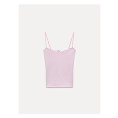 Polyamide blend top. Lace trim and bow at round neckline. Adjustable thin straps. Top With Bow, Bow Women, Bow Top, Rose Pastel, Women Rising, Beauty Sale, Oversize Hoodie, Zara Tops, Cute Tops