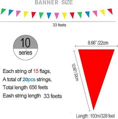 a red triangle is shown with the measurements for each item in front of it and below it