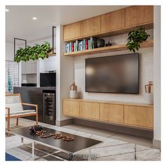 a living room filled with furniture and a flat screen tv mounted on a wall above a fireplace