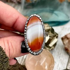 Big Bold Jewelry, Big Crystal Ring, Big Silver Ring, Big Statement Ring, Big Stone Ring, Bohemian Jewelry, Etsy ID: 1528065165, FOXLARK- RINGS, Goth Jewelry, Healing Crystals, Jewelry, Large Crystal Ring, Natural stone ring, Rings, silver crystal ring, Si Silver Carnelian Ring As A Gift, Silver Carnelian Rings For Gift, Adjustable Agate Gemstone Rings, Agate Cabochon Rings For Healing, Handmade Agate Rings As Gift, Handmade Agate Rings For Gift, Spiritual Carnelian Ring Jewelry, Agate Cabochon Ring As A Gift, Unique Agate Rings For Jewelry Making