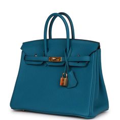 This Preowned Birkin is in Cobalt togo leather with gold hardware and has tonal stitching, front flap, two straps with center toggle closure, clochette with lock and two keys, and double rolled handles. The interior is lined with Cobalt chevre leather and has a zip pocket with an Hermes engraved zipper pull and an open pocket on the opposite side. Collection: XOrigin: FranceCondition: Excellent to Mint - This bag retains its shape structure. There's no plastic on the hardware. There's moderate s Hermes Birkin 25, Togo Leather, Birkin 25, Glam Dresses, Vuitton Bag, Sierra Leone, Hermes Birkin, High Quality Leather, Beautiful Things