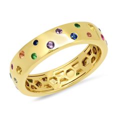 Multi Colored Polka Dot Ring – Eriness Jewelry Stephanie Gottlieb, Dot Ring, Gold Ear Cuff, Ear Cuff Earings, Colorful Gifts, Rhinestone Ring, Engraved Gifts, Diamonds And Gold, Engagement Bands