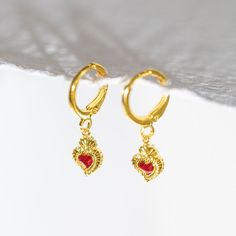 Unique Gold Earrings, Arrow Earrings, Divine Love, Mini Earrings, Mini Studs, Mismatched Earrings, Necklace Heart, Mini Heart, Huggie Earrings