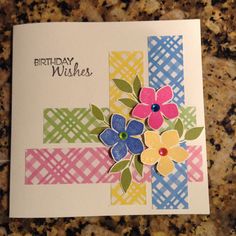 a birthday card with flowers on it