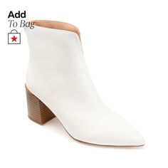 in stock Block Heel Shoes, Journee Collection, Shoes Booties, Street Chic, Ivory Color, Ankle Booties, Block Heels, Heel Height, Shoes Heels