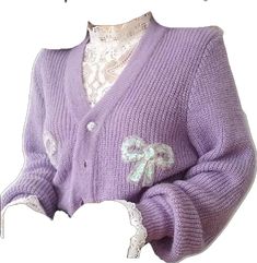 Lavender Winter Sweater, Purple V-neck Cardigan For Winter, Cute Purple Winter Outerwear, Fitted Lavender Winter Sweater, Fitted Lavender Sweater For Winter, Lavender Fitted Cardigan For Fall, Purple Vintage Winter Cardigan, Vintage Purple Cardigan For Winter, Vintage Purple Winter Cardigan