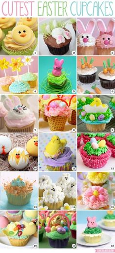 an image of easter cupcakes collage