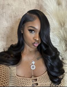 Hairstyles Side Part, 21st Birthday Hairstyles, Side Part Wig, Cute Box Braids Hairstyles, Wig Human Hair