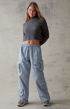 Extreme Cargo Pants Cargo Jeans Outfit, Nylon Cargo Pants, Drawstring Pants Outfit, Cargo Pants Style, Baggy Cargo Pants, Cargo Pants Outfit, Color Pants, All Jeans, Solid Color Pants