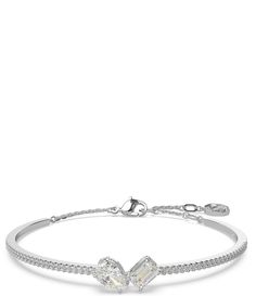 From Swarovski&#x2C; this bangle bracelet features: Silver tone hardwareLobster clasp closureApprox. 6.81" lengthImported. Premier Jewelry, Forearm Tattoo Women, Tattoo Women, Swarovski Bracelet, Jewelry Lookbook, Silver Bangle Bracelets, Forearm Tattoo, Birthday Photoshoot, Sparkling Crystal