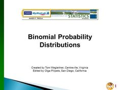 a brochure with the words, binominal probability distributions