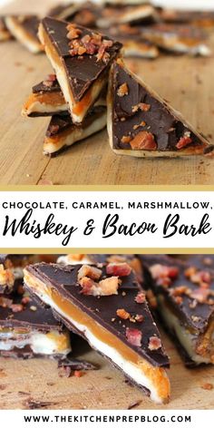 chocolate caramel marshmallow, whiskey and bacon bark