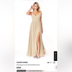 the dress is on sale for $ 4, 500 and it has a slit down side