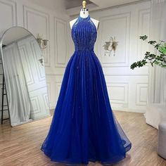 Arabian Nights: 2024 Caramel Elegant A-Line Luxury Evening Dress - Dubai Sequins Beaded Tassel Formal Halter Dress Formal Halter Dress, Halter Dress Formal, Royal Blue Dresses, Arabian Nights, Sequin Beading, Beaded Tassels, Formal Occasion, Evening Dress, Halter Dress