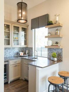 the kitchen is clean and ready for us to use in its new owner's home