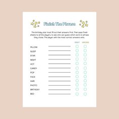 a printable worksheet for children's phrasse with stars on it