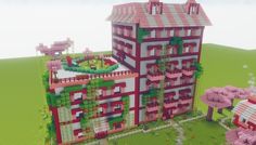 an image of a building made out of legos in the style of minecraft