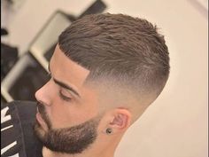 Fade Haircut With Beard, Hair Types Men, Top Haircuts For Men, Caesar Haircut, Fade Skin, Fresh Haircut, Men's Short Hair