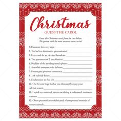 Christmas Carol Game with Answer Key Printable by LittleSizzle Christian Christmas Party Games, Christian Christmas Games, Key Printable, Christmas Carol Game, The Christmas Carol, Holiday Party Game, Baby Shower Wishes, Wishes For Baby Cards, Holiday Party Games