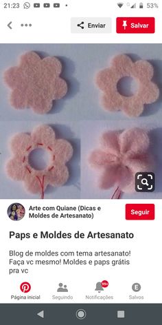 the app shows how to make felt flowers