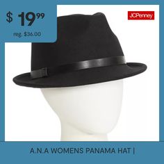 This a.n.a women's panama hat is perfect to pair with your favorite fall or cold-weather looks. Made from a felt-like fabric, this fedora comes with a faux leather trim around the base. Base Material: 100% PolyesterCountry of Origin: Imported Womens Headband, Headband Black, Headbands For Women, Hair Accessories Headbands, Panama Hat, Leather Trims, Panama, Fedora, Faux Leather