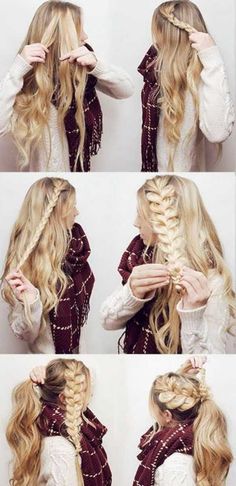 Appli : nail.makeup.hairstyle Simply Hairstyles, Braids Step By Step, Super Easy Hairstyles, Makeup Tip, Tapered Haircut, Easy Hairstyles For School, Easy Hairstyles For Medium Hair, Step By Step Hairstyles, Pinterest Hair