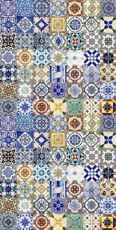 a colorful tile pattern with many different colors