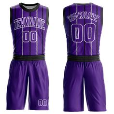 Custom Purple Black-White Round Neck Sublimation Basketball Suit Jersey Basketball Black, Blue Football, Custom Basketball, Sporty Look, Basketball Jersey, The Court, Purple Black, Moisture Wicking Fabric, Digital Printing