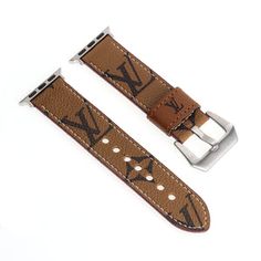 Trendy Leather Watch Band, Luxury Brown Watch Accessories For Everyday, Luxury Everyday Watch Accessories With Leather Strap, Luxury Everyday Watch With Leather Strap, Luxury Leather Strap Watch Accessories For Everyday, Luxury Brown Watch Accessories, Trendy Brown Leather Strap Watch Bands, Lv Apple Watch Band, Luxury Brown Apple Watch Band For Everyday