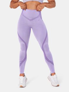 FirmFiit Seamless Leggings Periwinkle/Viola Purple Fitted Seamless Purple Leggings, Purple Compression Breathable Leggings, Purple Breathable High Stretch Leggings, Purple Stretch Leggings For Running, Purple Compression Bottoms, Seamless, Breathable Purple Leggings For Training, Purple Breathable Leggings For Training, Seamless Purple Yoga Leggings, Seamless Leggings