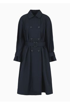 Find EMPORIO ARMANI Double-breasted Trench Coat With Belt In Water-repellent Technical Cotton on Editorialist. Double-breasted trench coat made from a cotton-blend technical fabric, with a belt and flap at the back. A practical, modern style that is perfect as functional outerwear thanks to its water-repellent, breathable and super-comfortable properties, as affirmed by the patch sewn inside. Coat With Belt, Double Breasted Trench Coat, Double Breasted Jacket, Guilty Pleasures, Cotton On, Emporio Armani, Beautiful Outfits, Water Repellent, Looks Great