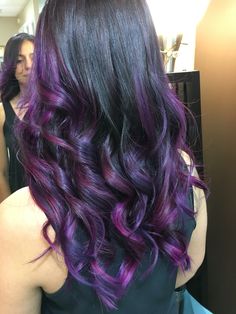 Purple Balayage, Hair Color Options, Front Hair, Hair Color Chart, Dye Colors, Front Hair Styles, Purple Ombre, Hair Dye Colors