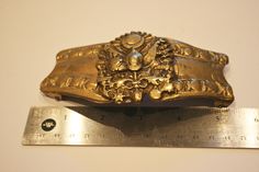 Antique Ottoman belt buckle. Very heavy. Good condition, minor wear commensurate to age. Antique Engraved Belt Buckles For Formal Wear, Collectible Antique Gold Belt Buckles, Collectible Gold Antique Belt Buckles, Gold Antique Belt Buckles For Collectors, Antique Belt Buckles For Collectors, Vintage Bronze Belt With Antique Buckle, Antique Bronze Belt Buckle, School Rings, Antique Ottoman