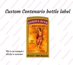 a bottle label with the name edwin's 30th birthday