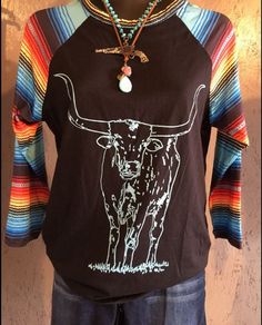 Longhorn Legacy baseball tee by Crazy Train Minnetonka Moccasins, Crazy Train, Moccasins Mens, Baseball T, Western Chic, Plus Size Vintage, Native American Fashion, Cowgirl Style, Country Outfits