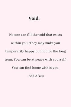 a pink background with the words void written in black and white, on top of it